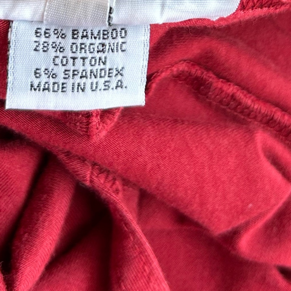 Bryn Walker Alexis Asymmetric V-Neck Bamboo Lagenlook Red Tunic Dress Size M - Picture 13 of 15